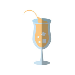 cartoon cocktail glass juice sign shadow vector illustration eps 10