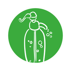 bottle with dispenser water bubbles licor design vector illustration eps 10