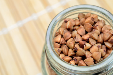 brown buckewheat on table
