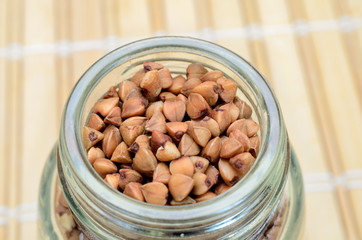 brown buckewheat on table