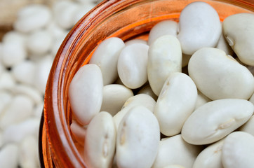  beans in jar on table