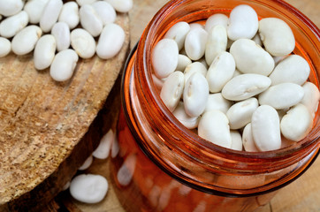 Fototapeta na wymiar beans in jar on table