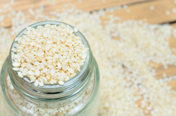 white sesame on table