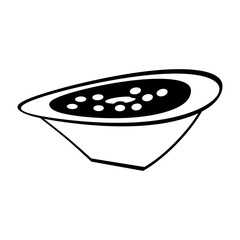 delicious soup plate food hot outline vector illustration eps 10
