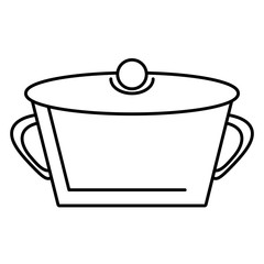 pot steel soup hot cooking design outline vector illustration eps 10