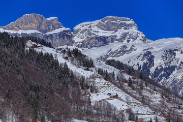 Wintertime view in the Swiss Canton of Obwalden