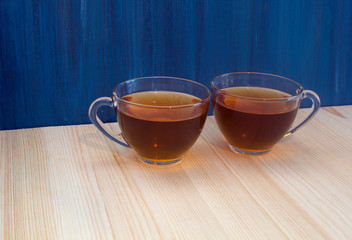 glass mug with tea