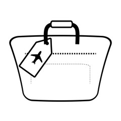 outline hand luggage travel bag tourist vector illustration eps 10
