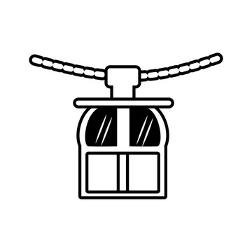 recommend clip art: outline rope way cabine gondola vacation travel vector illustration eps 10