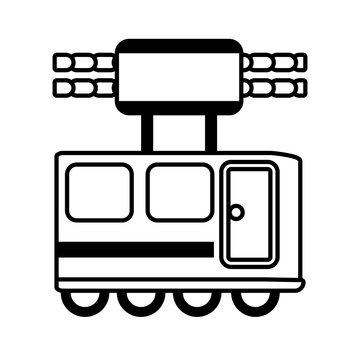 outline railway cabine travel transport vector illustration eps 10