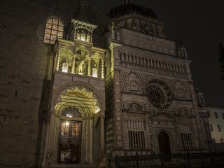 Fototapeta premium The Basilica of Santa Maria Maggiore is a church in Bergamo, Northern Italy, one of the beautiful city in Italy. Lombardia. Giovanni da Campione's porch at the left transept.