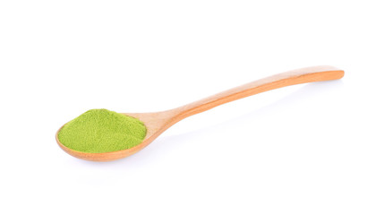 green tea on white background