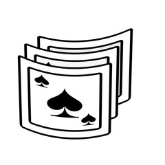 aces spades poker playing card magician outline vector illustration eps 10