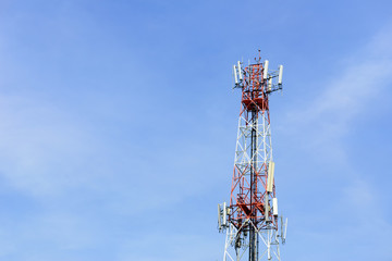 antenna tower building with the blue sky