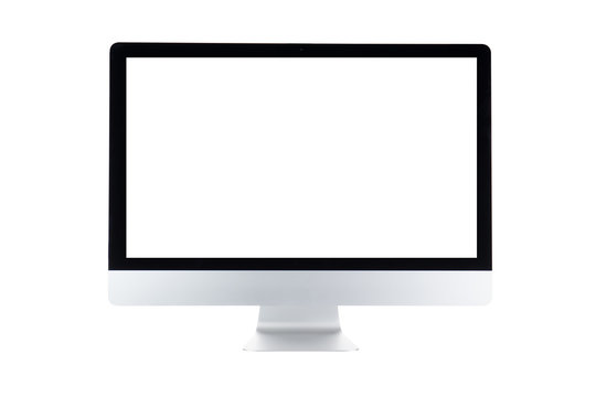 Computer display isolated on white background.