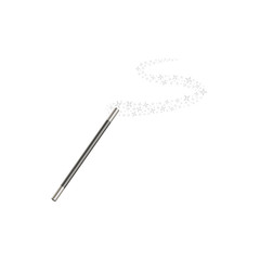 Magic wand with stream of silver stars