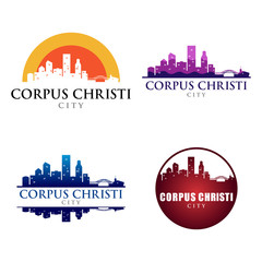 Corpus Christi City Building Landmark Skyline Logo Template