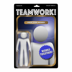 Team Player Valued Member Worker Action Figure 3d Illustration
