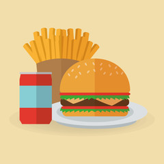 Hamburger icon. Fast food urban american and menu theme. Colorful design. Vector illustration