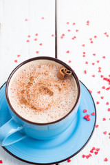 cocoa and hearts of sweets