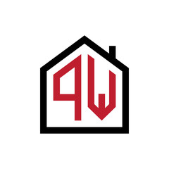 simple initial logo pentagon house
