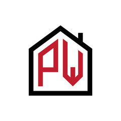 simple initial logo pentagon house