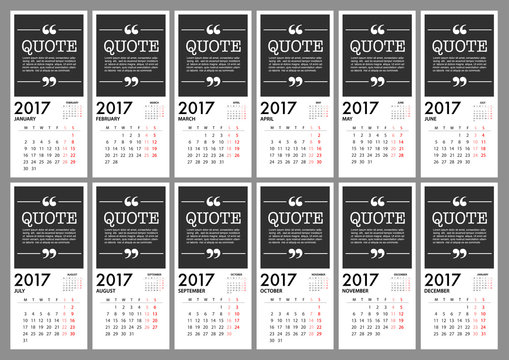 2017 Calendar Planner Design.