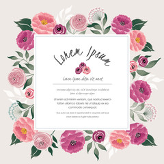 Vector illustration of a beautiful floral border with spring flowers for invitations and birthday cards
