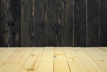 top view or 45 degrees modern and classic vertical wood table or