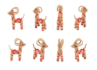 Collection of Yule Goats or Christmas goats, a Scandinavian and Northern European traditional Christmas decoration