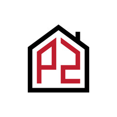 simple initial logo pentagon house