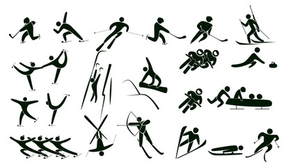 Set of winter sport icons