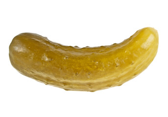 Marinated pickled cucumber isolated on white background