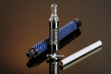 Electronic cigarette (vape) in the sorted look against a dark background.