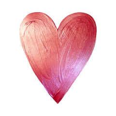 Vector Foil Paint Heart on White Background. Love Concept Design Happy Valintinas Day. Easy to use and edit.