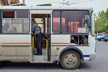 Typical city bus in Yerevan, Armenia 