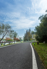 empty highway with cityscape and skyline of Hong Kong,China.