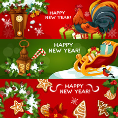 Happy New Year holiday banners