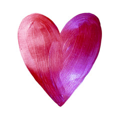 Vector Foil Paint Heart on White Background. Love Concept Design Happy Valintinas Day. Easy to use and edit.