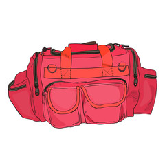 Vector color sketch sports bag with pockets