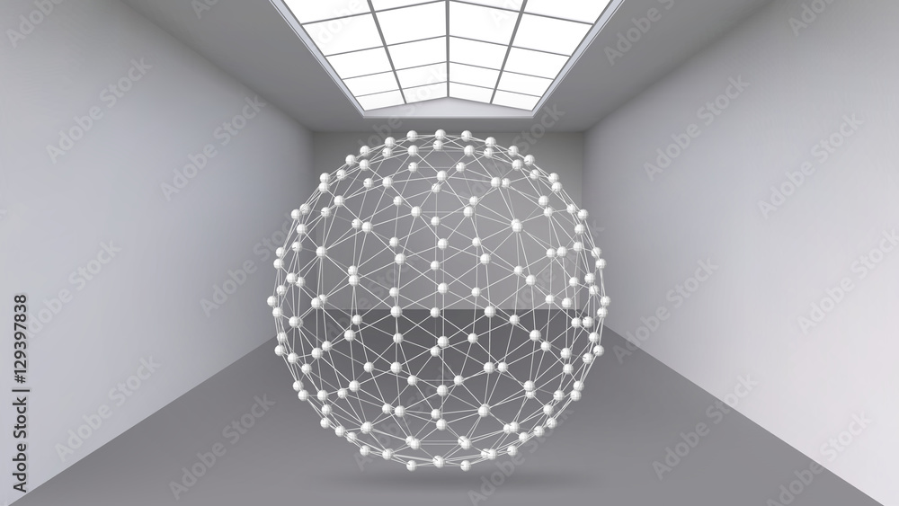 Poster abstract creative concept vector background of geometric shapes the lines connected to points in the
