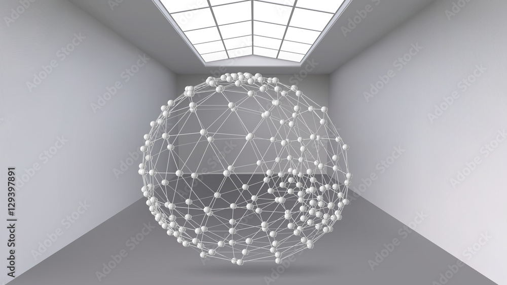 Aufkleber abstract creative concept vector background of geometric shapes the lines connected to points in the