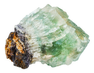 green fluorite crystals isolated on white