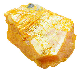 piece of orpiment stone isolated on white