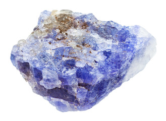 Tanzanite (blue violet zoisite) stone isolated