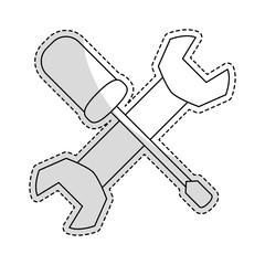 wrench and screwdriver icon image vector illustration design 