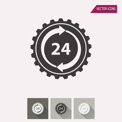 24 hour service - vector icon.