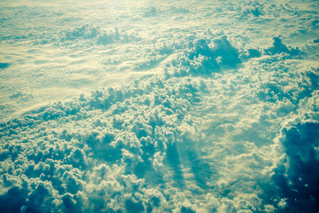 Fototapeta na wymiar Sky and clouds from a plane over Montenegro 