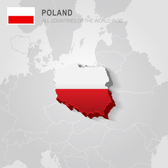 Poland and neighboring countries. Europe administrative map.