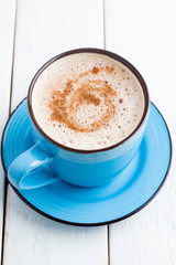 cocoa with cinnamon top view
